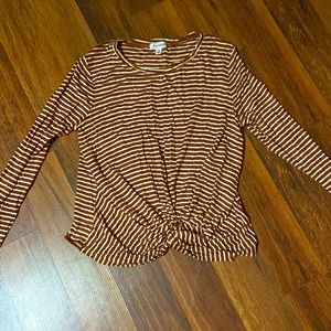 Brown and white striped shirt